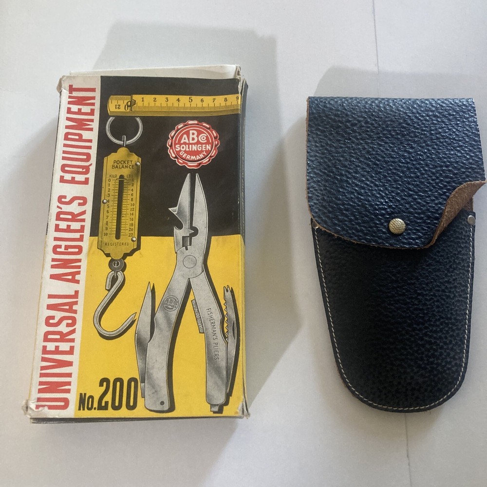 ABC Solingen West Germany Multi-Tool Fisherman's Knife with Scale Tape & Sheath-image