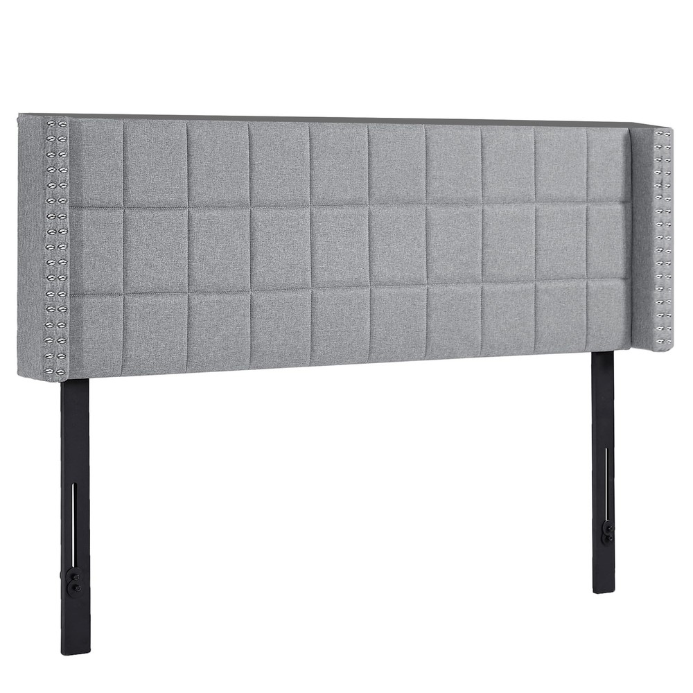 Cabecero ajustable tapizado gris tamaño queen en oferta