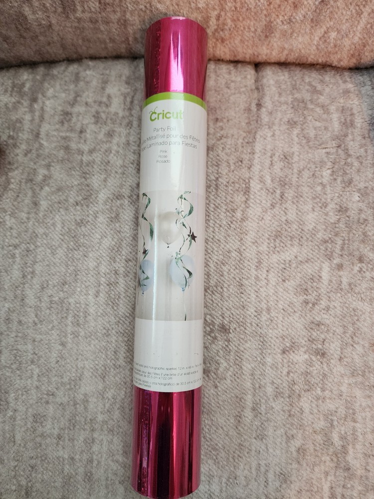 Cricut Party Foil- 2 Sheets Solid And Holographic Sparkle PINK