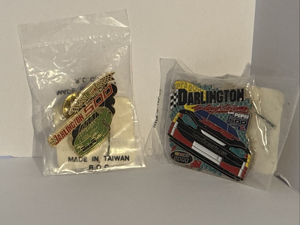 1996 & 2000 NASCAR Darlington 500 Pepsi Mountain Dew Hat Pin Lot of 2