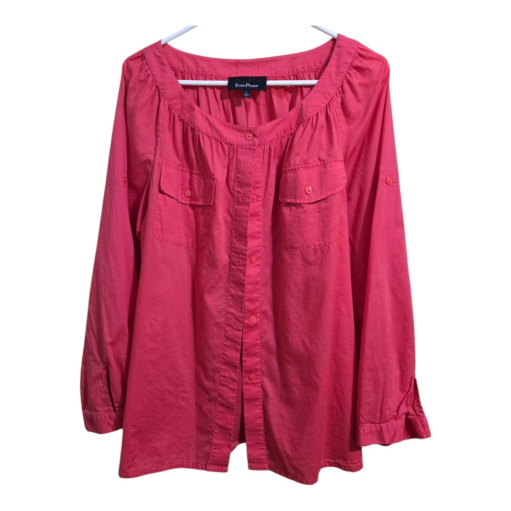 Evan Picone Women's Long Sleeve  Blouse Size Extra Large Career Casual