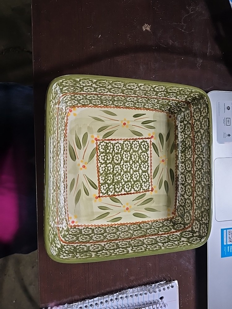 Temptations~ 2 QT Square Baking Dish w/ Rack, Trivet & Lid Old World~ 4 Piece