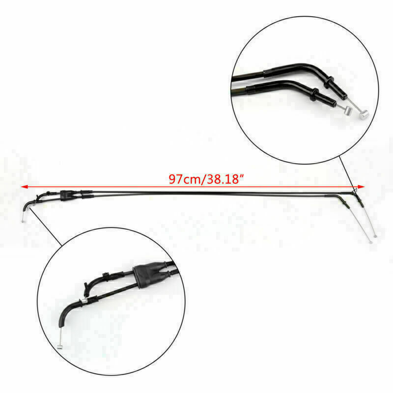 Motorcycle Throttle Cable Wire For Kawasaki Ninja ZX6R ZX600P 2007 2008 Black UE