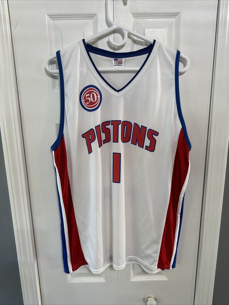 Detroit Pistons Chauncey Billups Jersey #1 Logo USA Tank Top Promo Basketball L