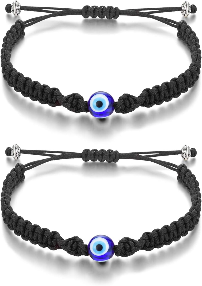 Big Evil Eye Adjustable Bracelet Kabbalah Red String Amulet Nazar for Family Cou