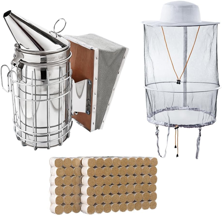 3-Piece Beekeeping Suit Kit with Smoker for Beekeepers