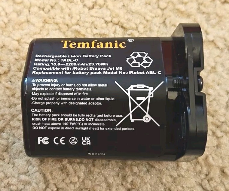 ABL-C LI-ION REPLACE BATTERY FOR IROBOT BRAAVA JET M6 (6110) M611020 M612880-image