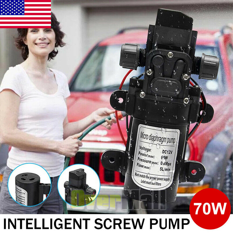 12V DC Self Priming Water Pressure Diaphragm Pump 1.5GPM 130 PSI Caravan/Marine