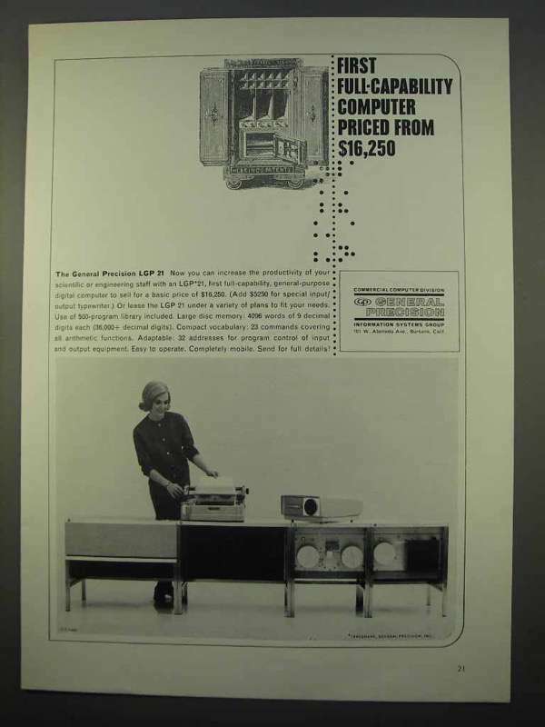 1963 General Precision LGP 21 Vintage Digital Computer Advertisement