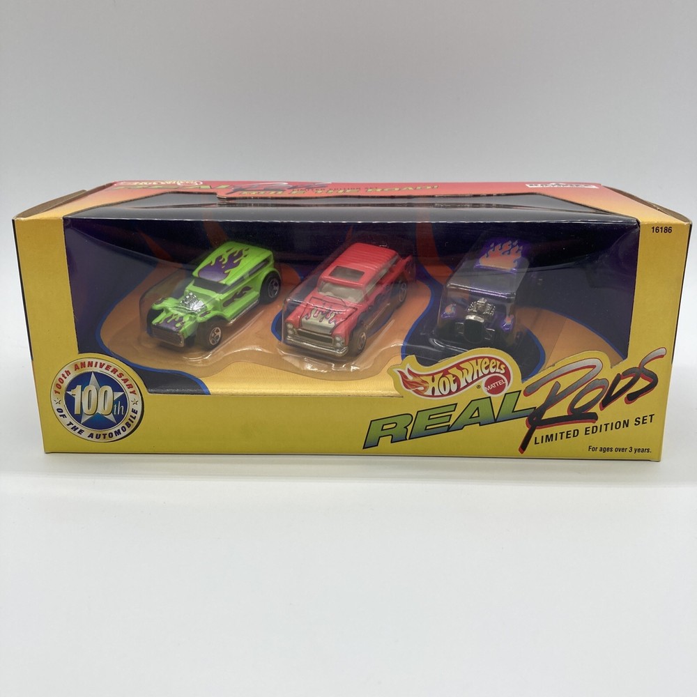 Juego de 3 autos Hot Wheels Real Rods 100 aniversario exclusivo de juguetes de abejas Kay-image