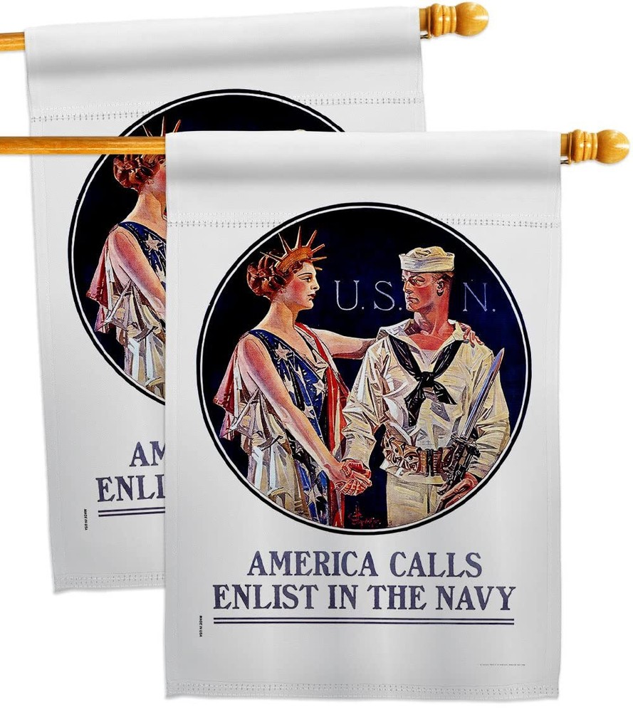 Enlist in The Navy House Flag 2 pcs Pack Armed Forces USN Seabee United State...