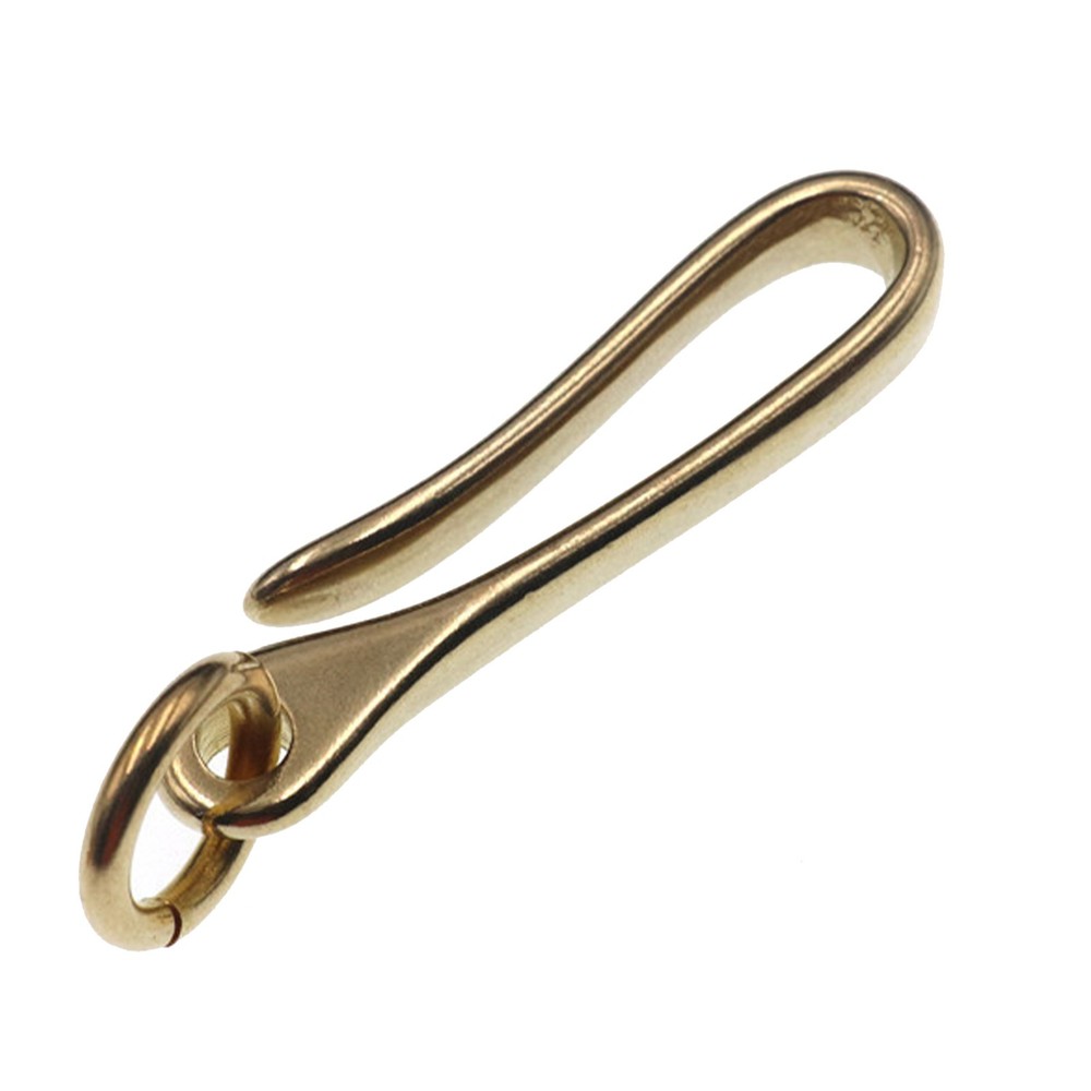 6cm Retro Solid Brass Keychain with U Hook for Belt or Wallet