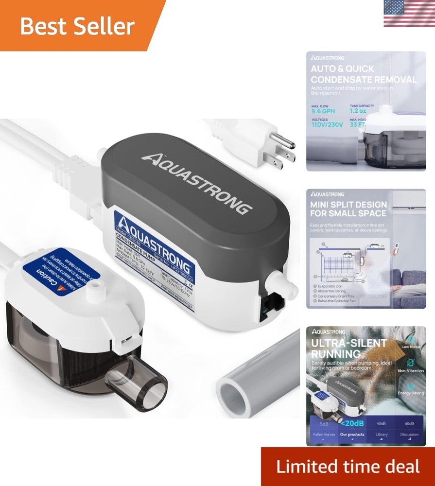 Auto Condensate Pump for AC & Dehumidifier with 3.3ft Cord & Safety Switch-image