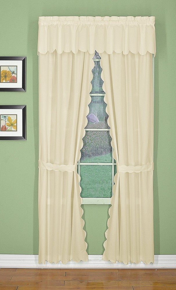, Orleans Scallop Curtain, Ecru 84
