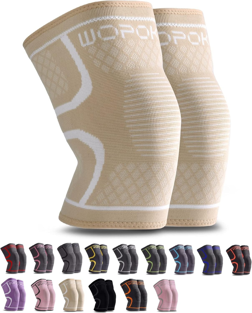 Knee Brace Sleeves for Weightlifting Working Out, Knee Pain Relief for Meniscus