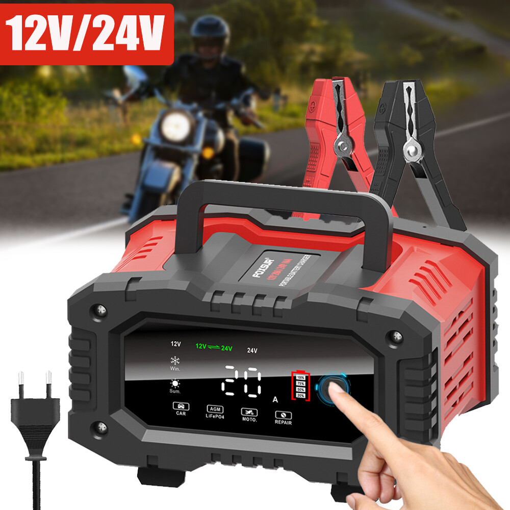 Car Battery Charger Heavy Duty 12V/24V Smart Automatic Intelligent Pulse Repair