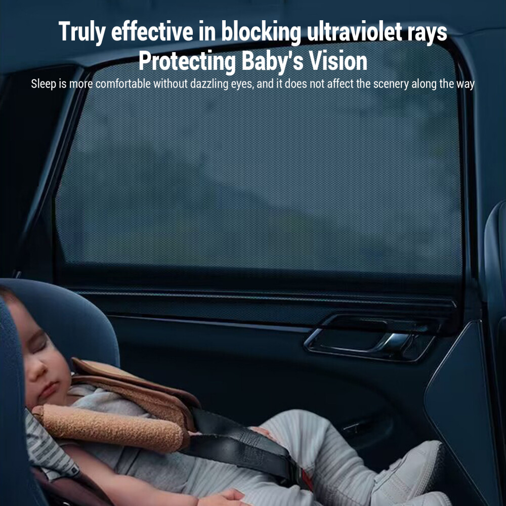 2PC Car Sun Shades Blocking Net Shades UV Protections Breathable Mesh Screen Car