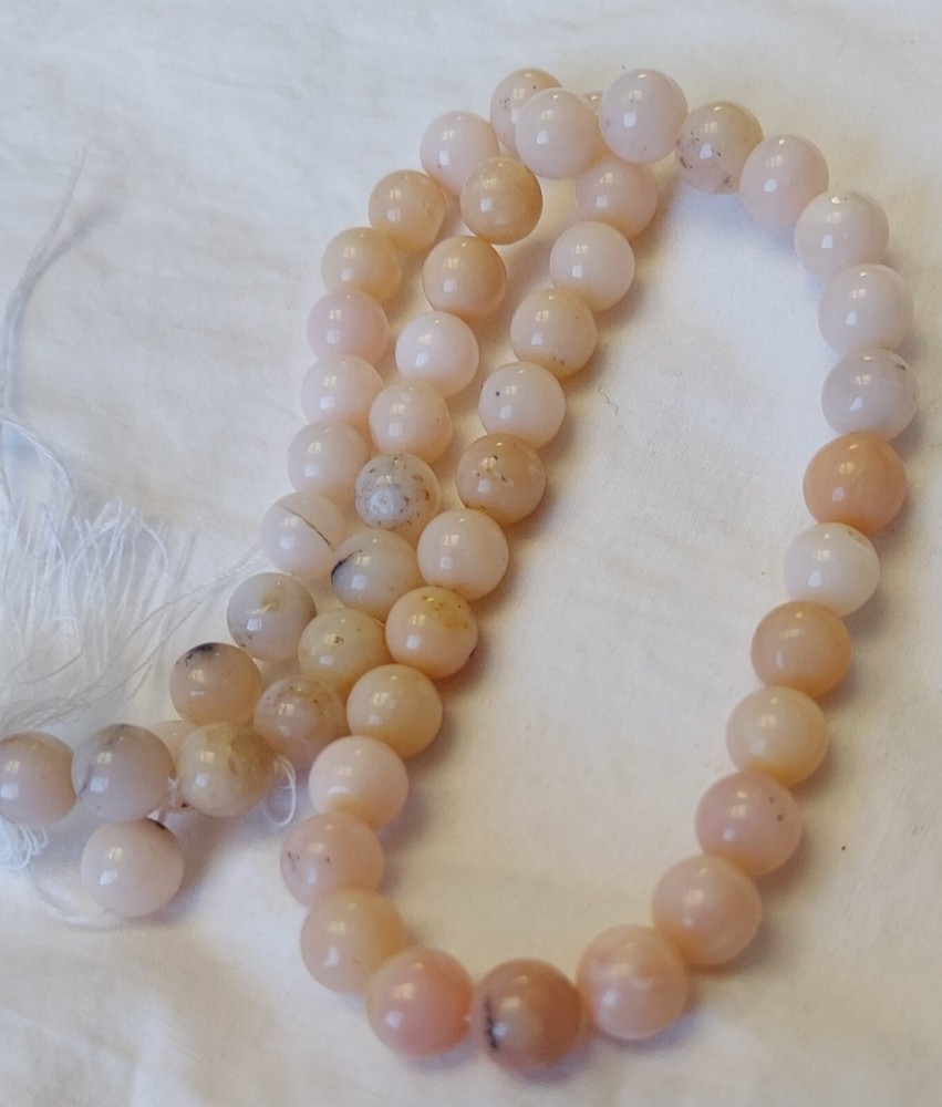 Natural Peruvian Pink Opal 8mm Round Beads Gemstone 15 inch Strand