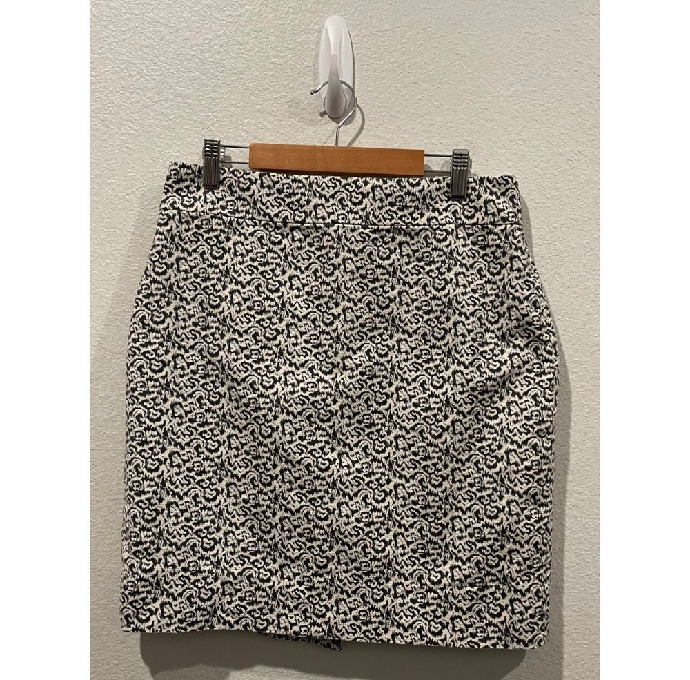 J.Crew Black & White Printed Pencil Mini Skirt Size 6