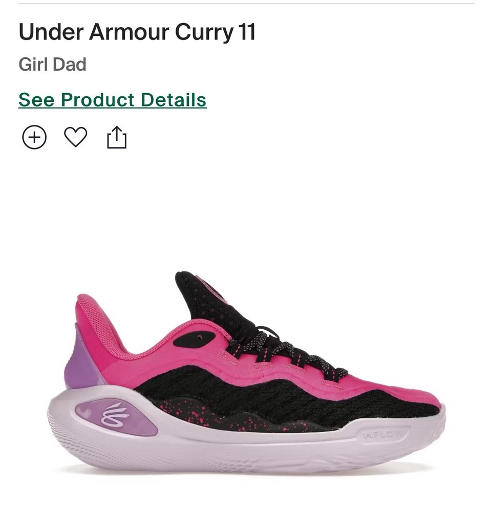 Under Armour Curry 11 Girl Dad Size 9.5Womens