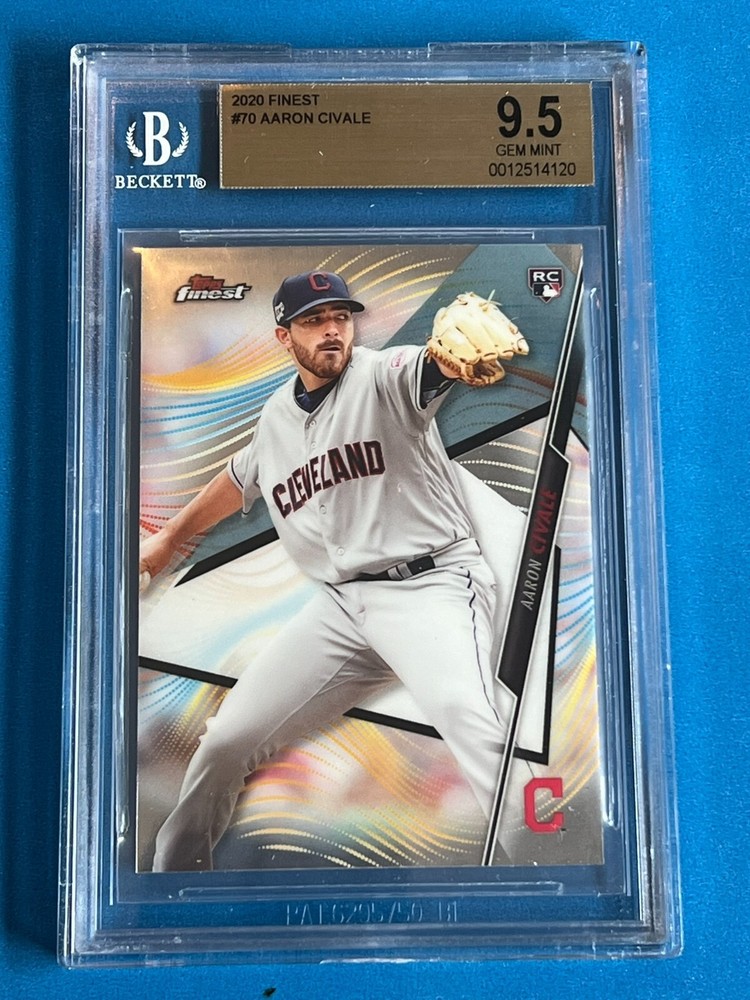 Aaron Civale 2020 Topps Finest #70 BGS 9.5 GEM MINT RC Low Pop 2-image