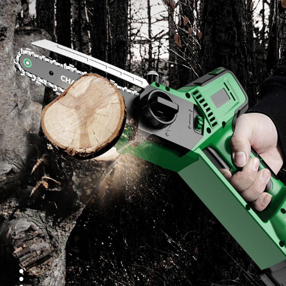 6'' Electric Cordless Chainsaw Powerful Tree Trimming Wood Cutter Saw w/Battery
