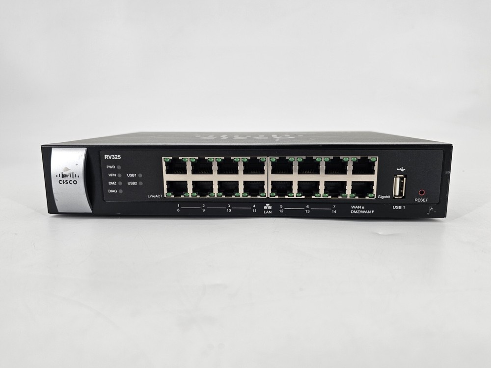 Cisco RV325-K9 16-Port Gigabit Dual WAN VPN Router  ( UNIT ONLY )