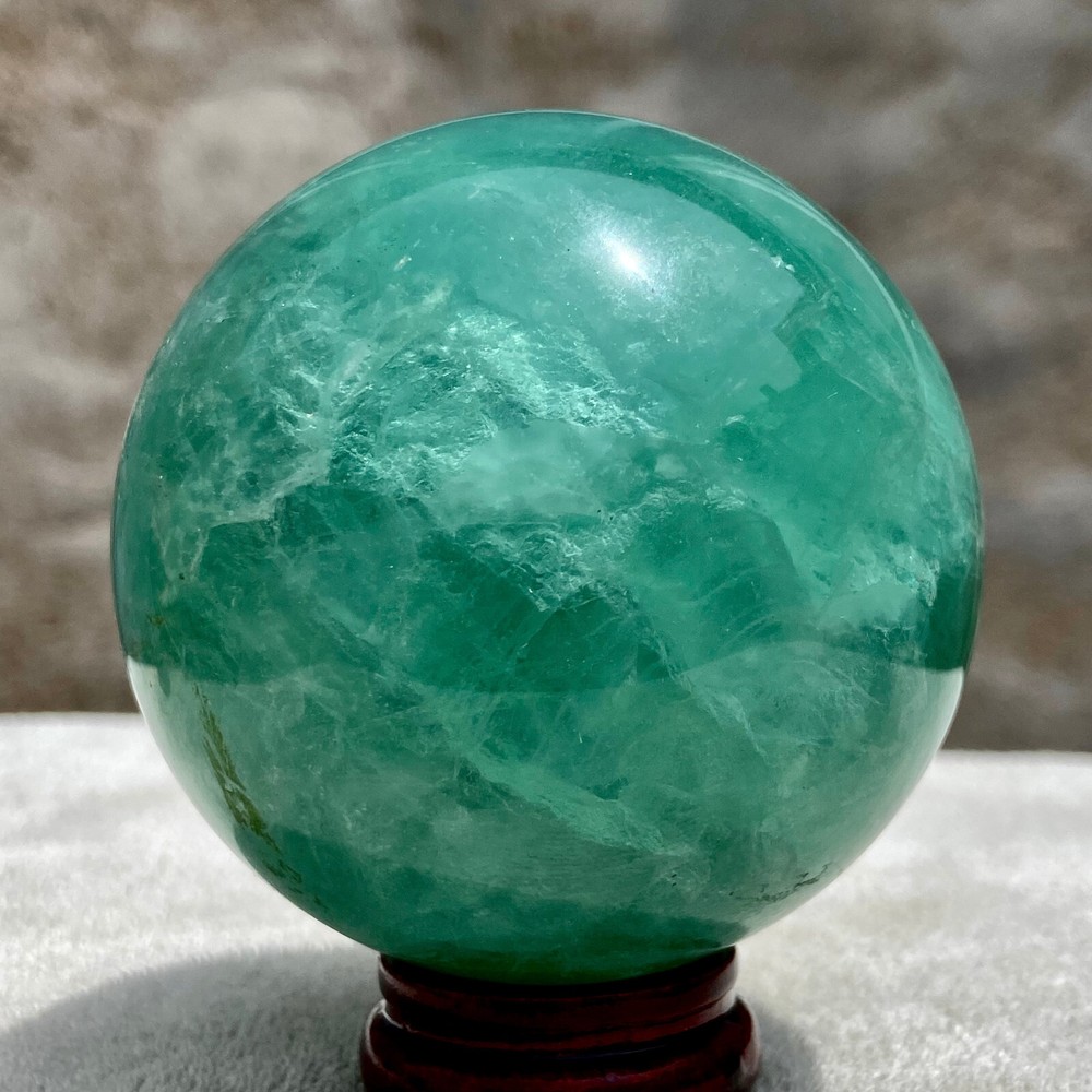 1.3LB Natural Green Fluorite Crystal Sphere for Reiki Healing Energy