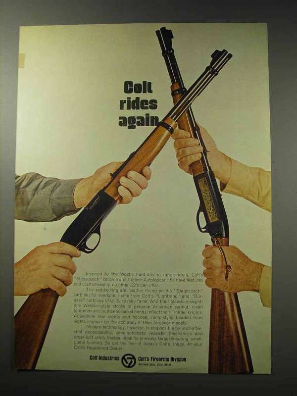 1969 Colt Stagecoach Carbine and Colteer Rifle Ad
