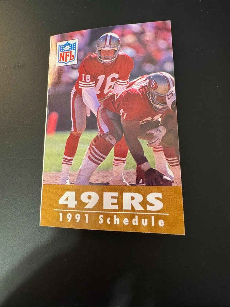 1991 San Francisco 49ers Pocket Schedule in Excellent Conditon