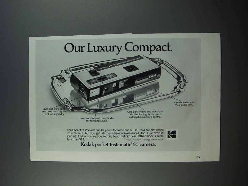 1974 Kodak Pocket Instamatic 60 Camera Ad - Luxury
