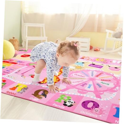 Kids Rugs for Playroom Bedroom Classroom Nursery, Non-Slip and Washable Rugs