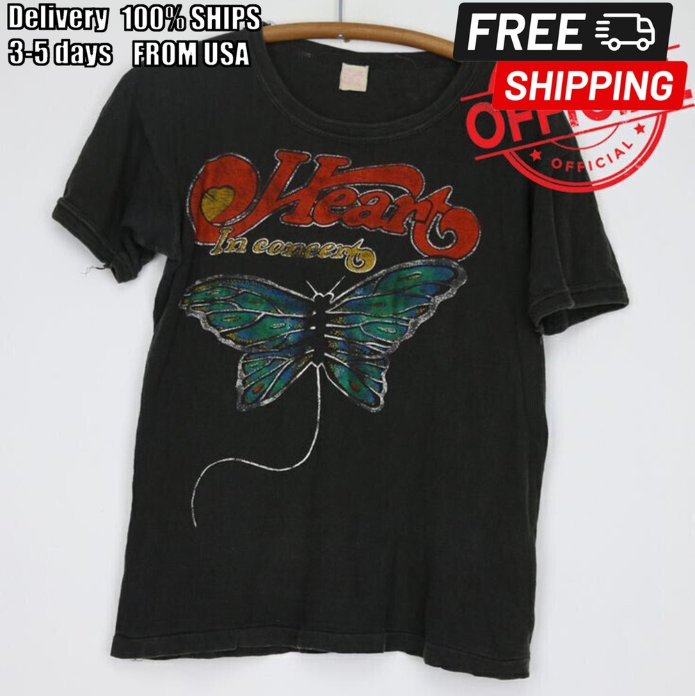 Vtg Heart Rock band In Concert retro T-shirt