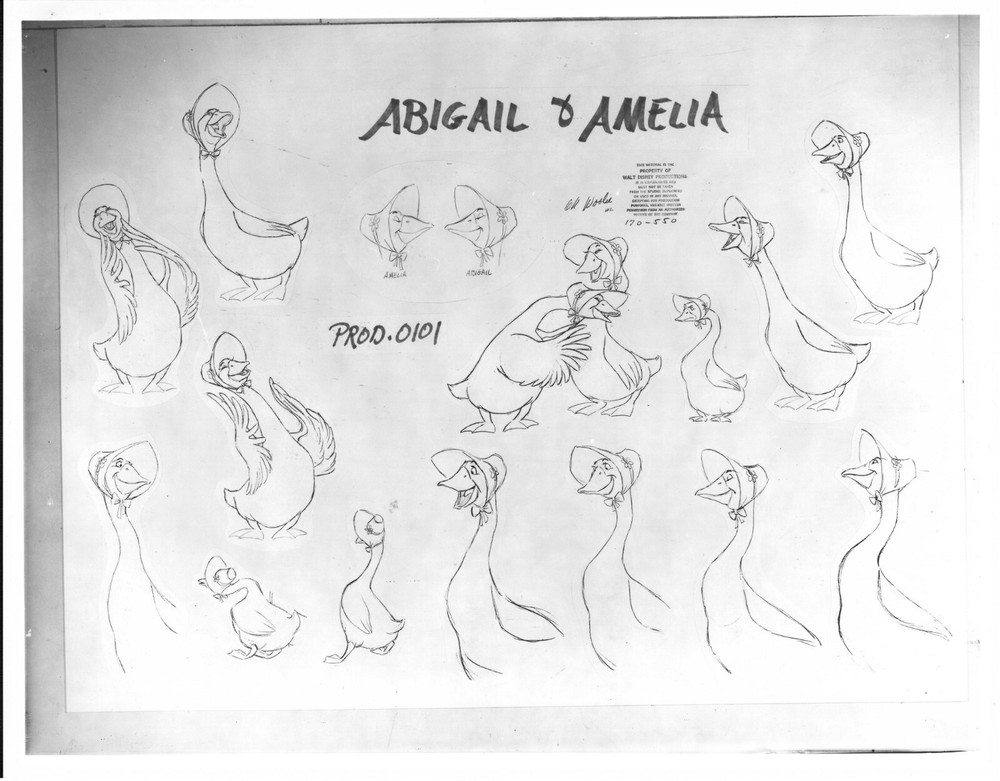 Disney Aristocats Abigail Amelia Gabble Goose Model Sheet Art UF-image