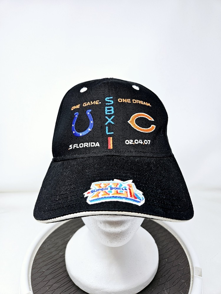 Super Bowl XLI Colts vs Bears Adjustable Black Hat Stadium Collection