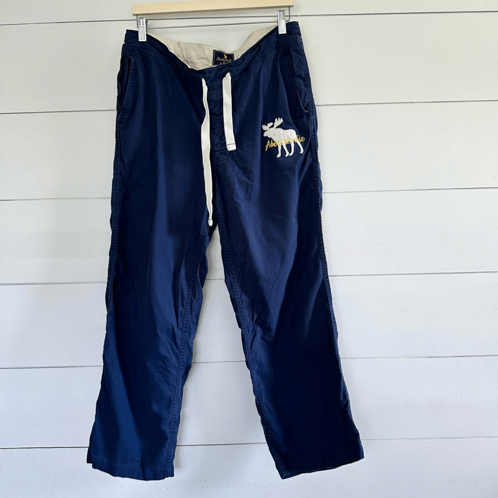 Abercrombie & Fitch Men’s Small Navy Y2K 2000s Moose Cargo Pants-image