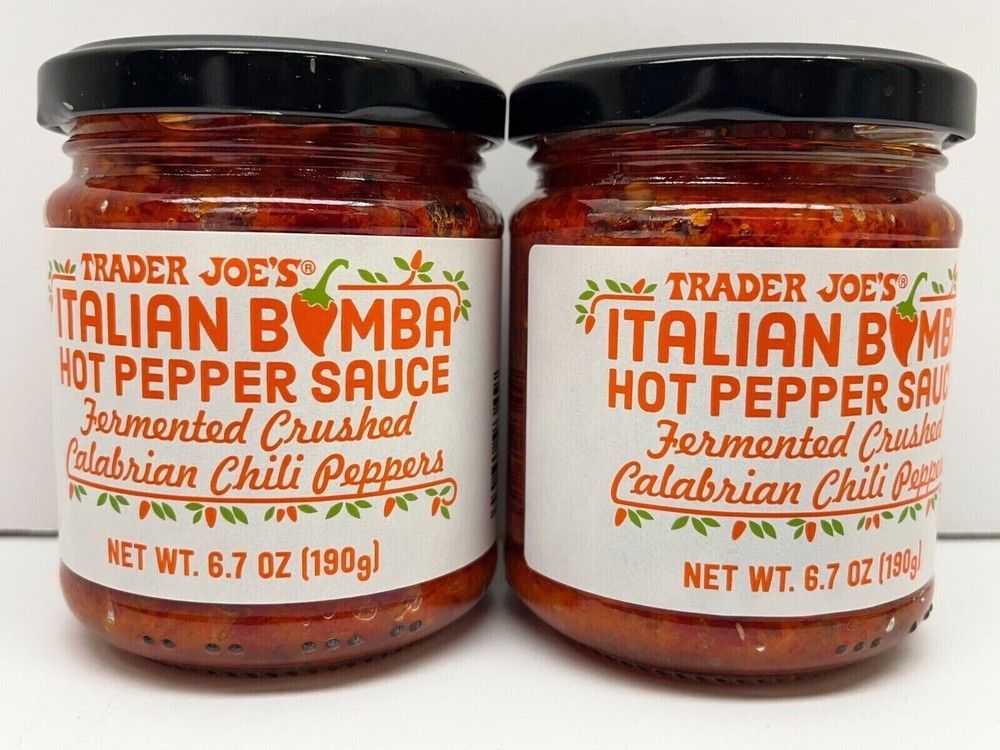 2X Trader Joe's Italian Bomba Hot Pepper Sauce Fermented Calabrian Chili Pepper