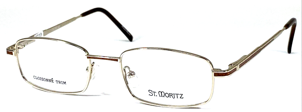 ST MORITZ CL102 NOS Gold/Light Brown Marble Eyeglasses Frame 49-19-140