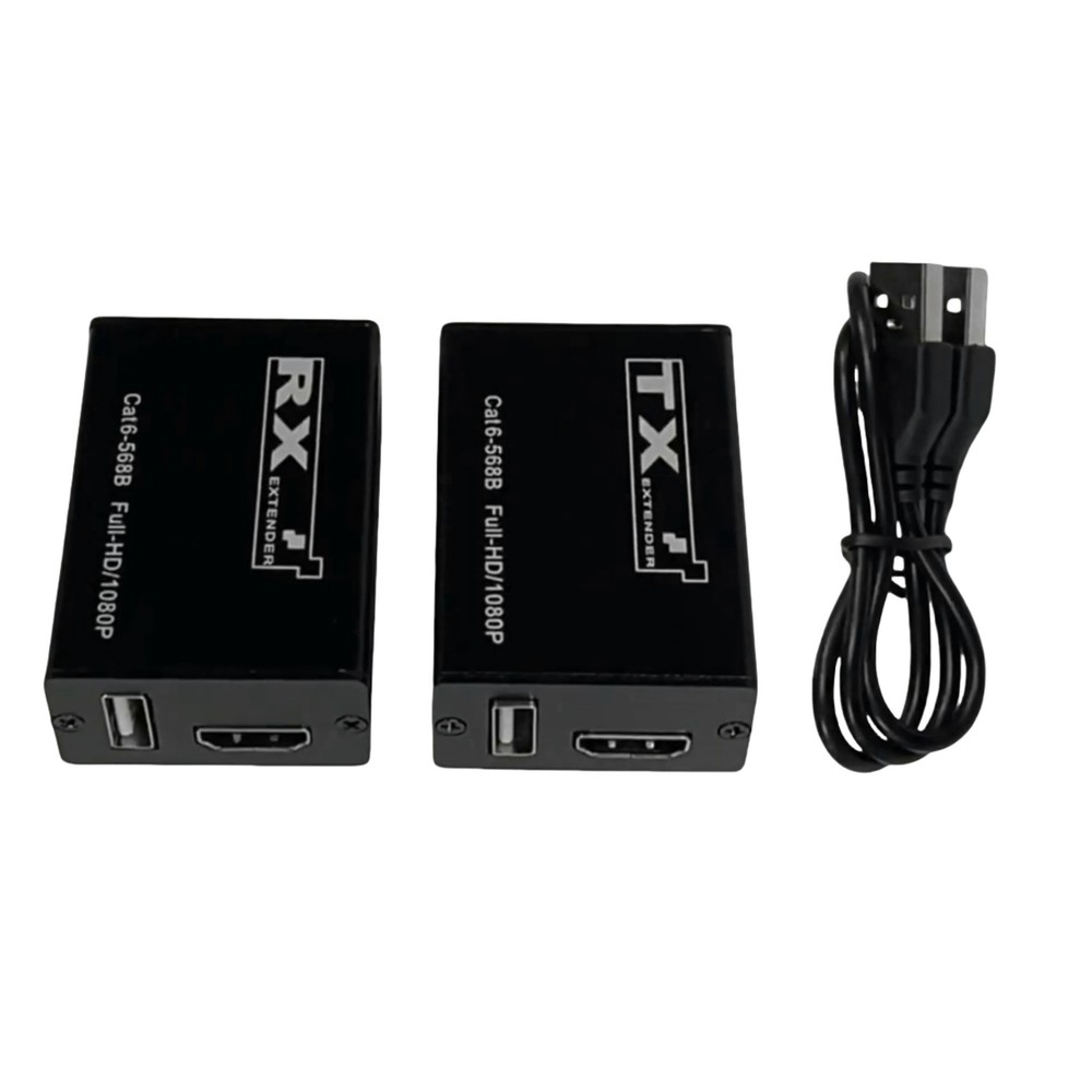 Aluminum USB KVM HDMI Extender with RJ45 Cat6 Ethernet Cable for Network Setup