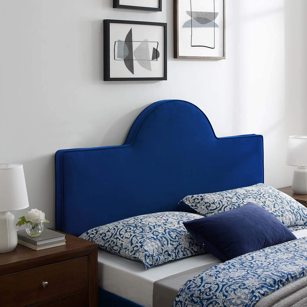 Dawn Performance Velvet Headboard, King/Ca King, Navy