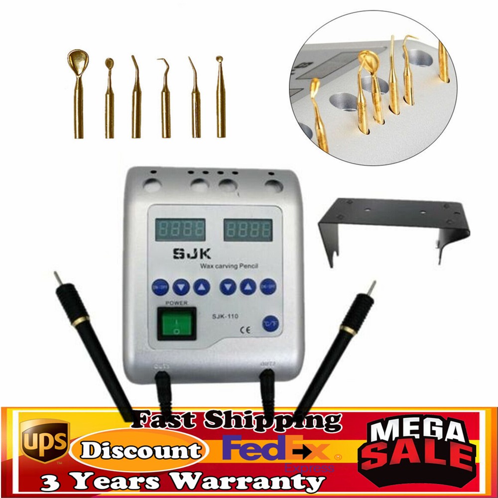 Dental Lab Electric Wax Waxer Carver Carving Knife +Double Pen Pencil+6 Wax Tips