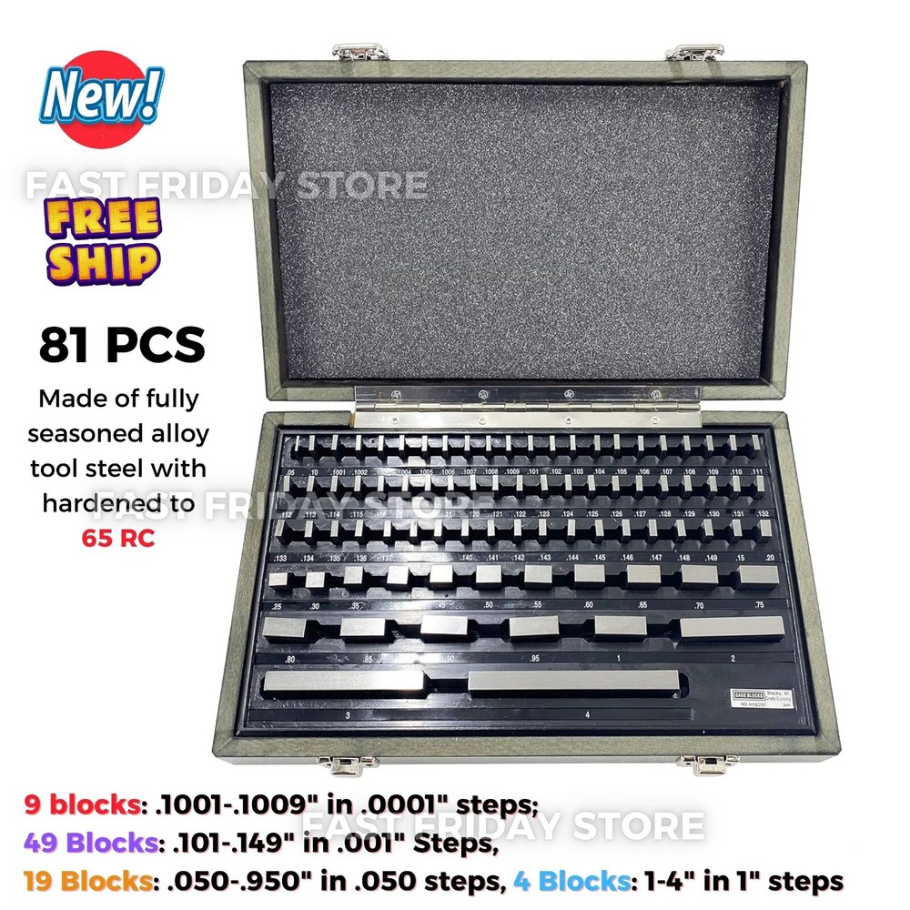 81Pcs Steel Gauge Block Set for Calibration of Measuring Equipment Machine Shop