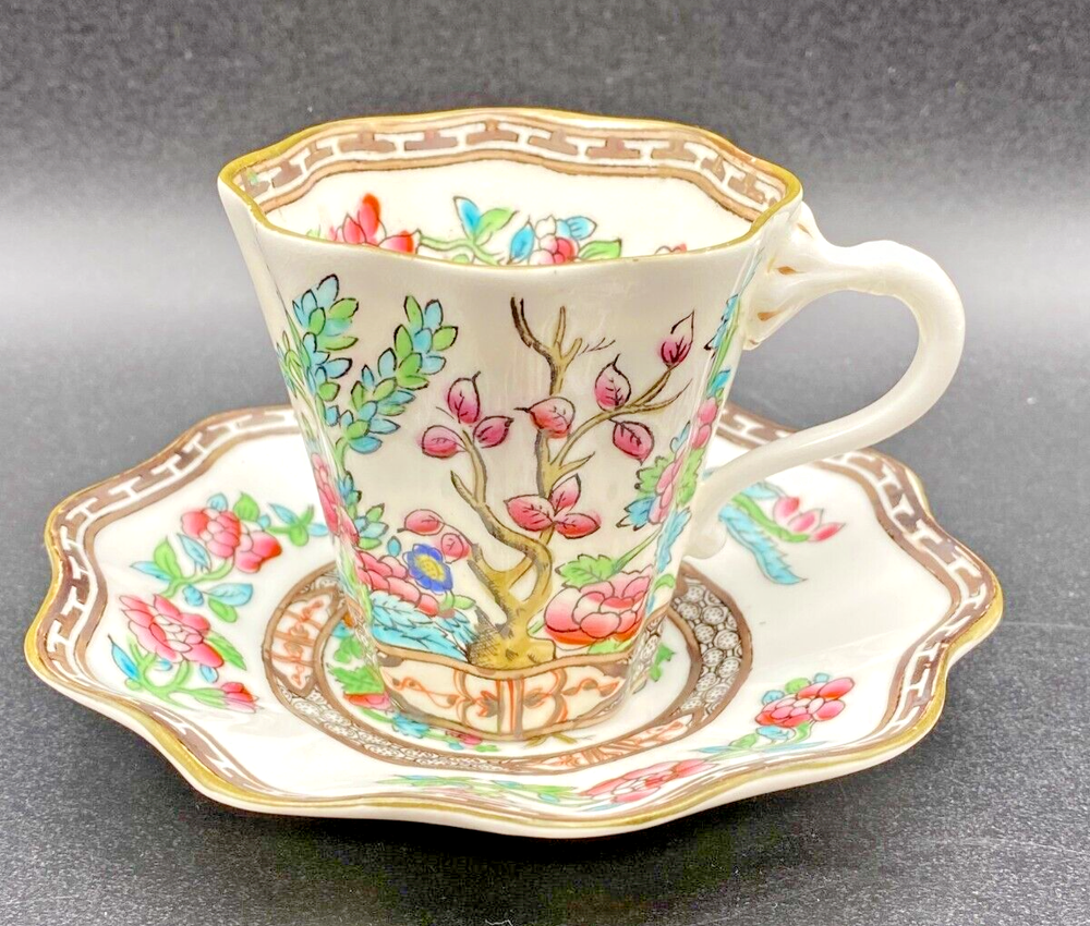 Demitasse Cup with Saucer by Coalport in Indian Tree Pattern Older England
