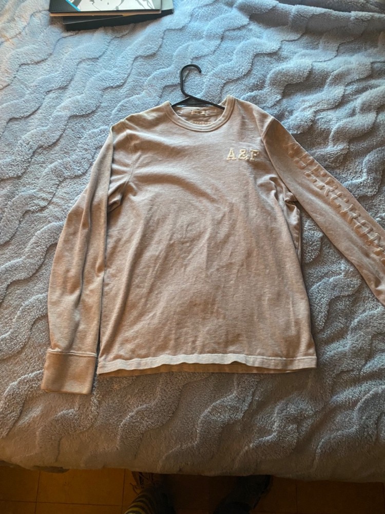 EST. 1332 Abercrombie & Fitch NEW YORK Mens Long Sleeve T-shirt Gray-image