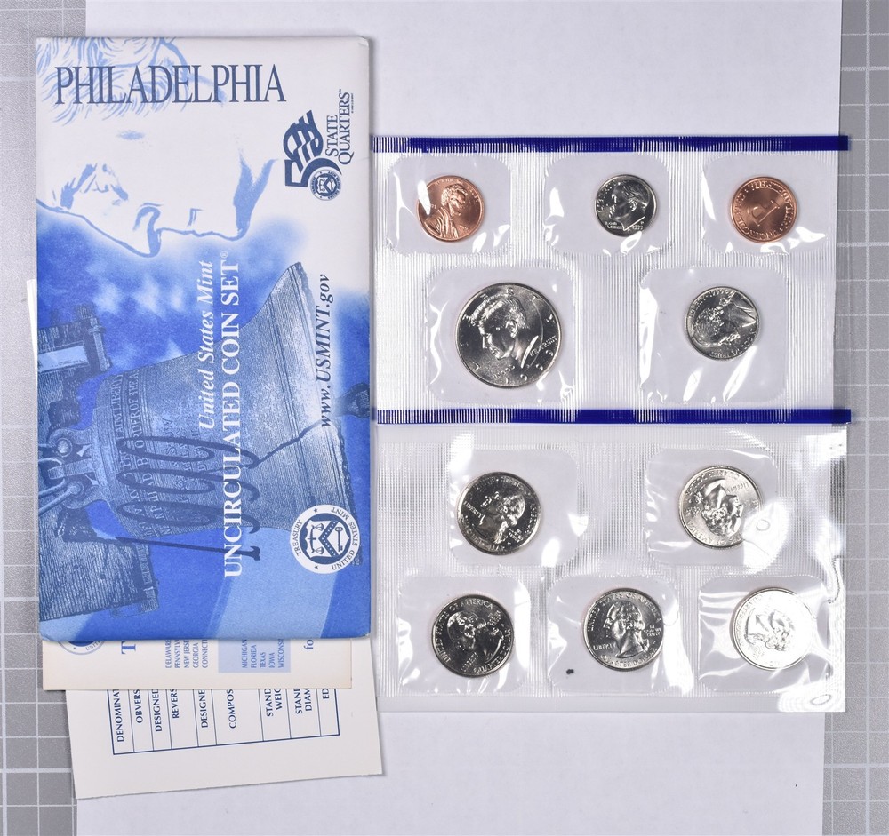1999-D US Mint Uncirculated 10-Coin Partial Set in Original Envelope