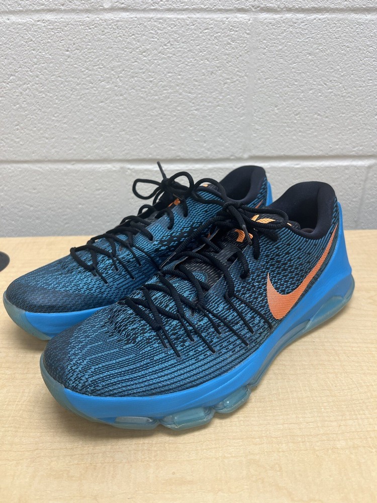 Nike KD 8 VIII Blue Orange Basketball OKC Thunder Durant 749375-480 Sz 14