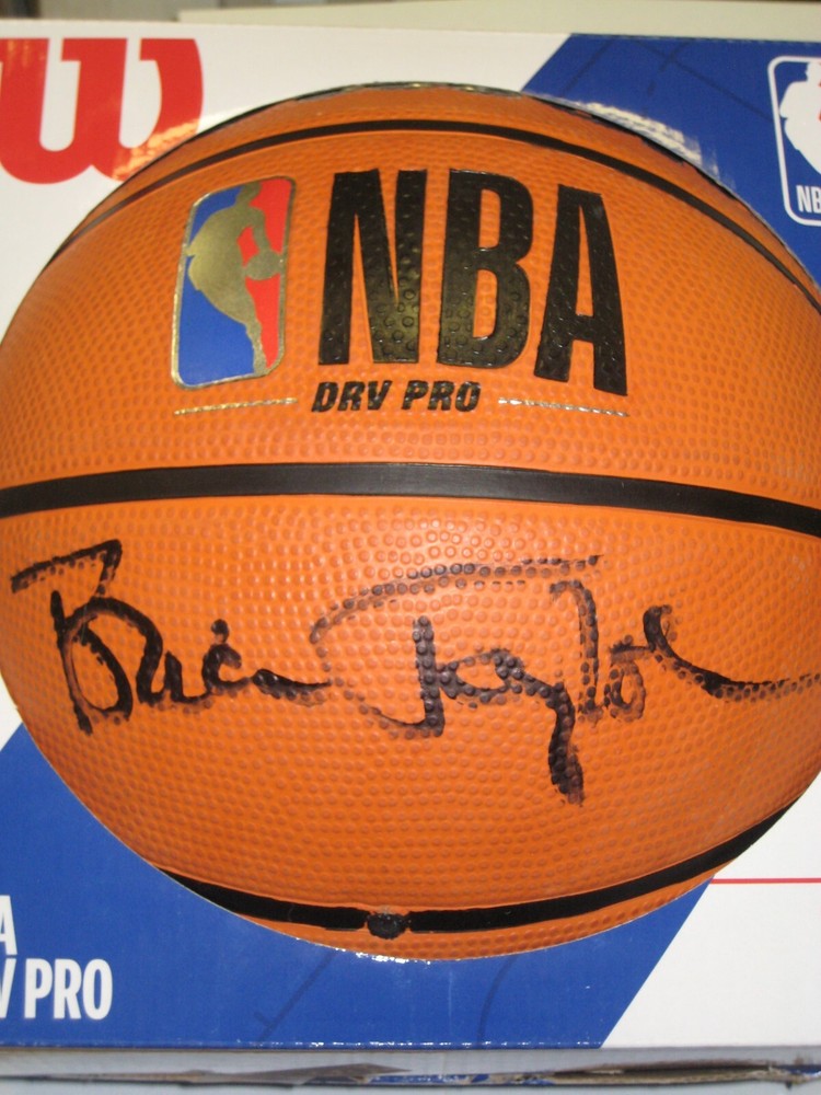 ABA NBA GREAT BRIAN TAYLOR NETS AUTOGRAPHED WILSON BASKETBALL COA FREE SHIPPING!-image