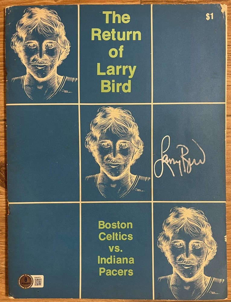 1979 LARRY BIRD SIGNED PROGRAM ROOKIE YEAR RETURN 2 INDIANA 10/3 CELTICS BECKETT
