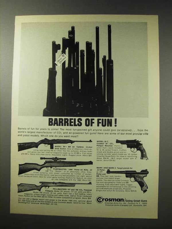 1969 Crosman Air Guns Ad - M-1 BB Air Carbine +