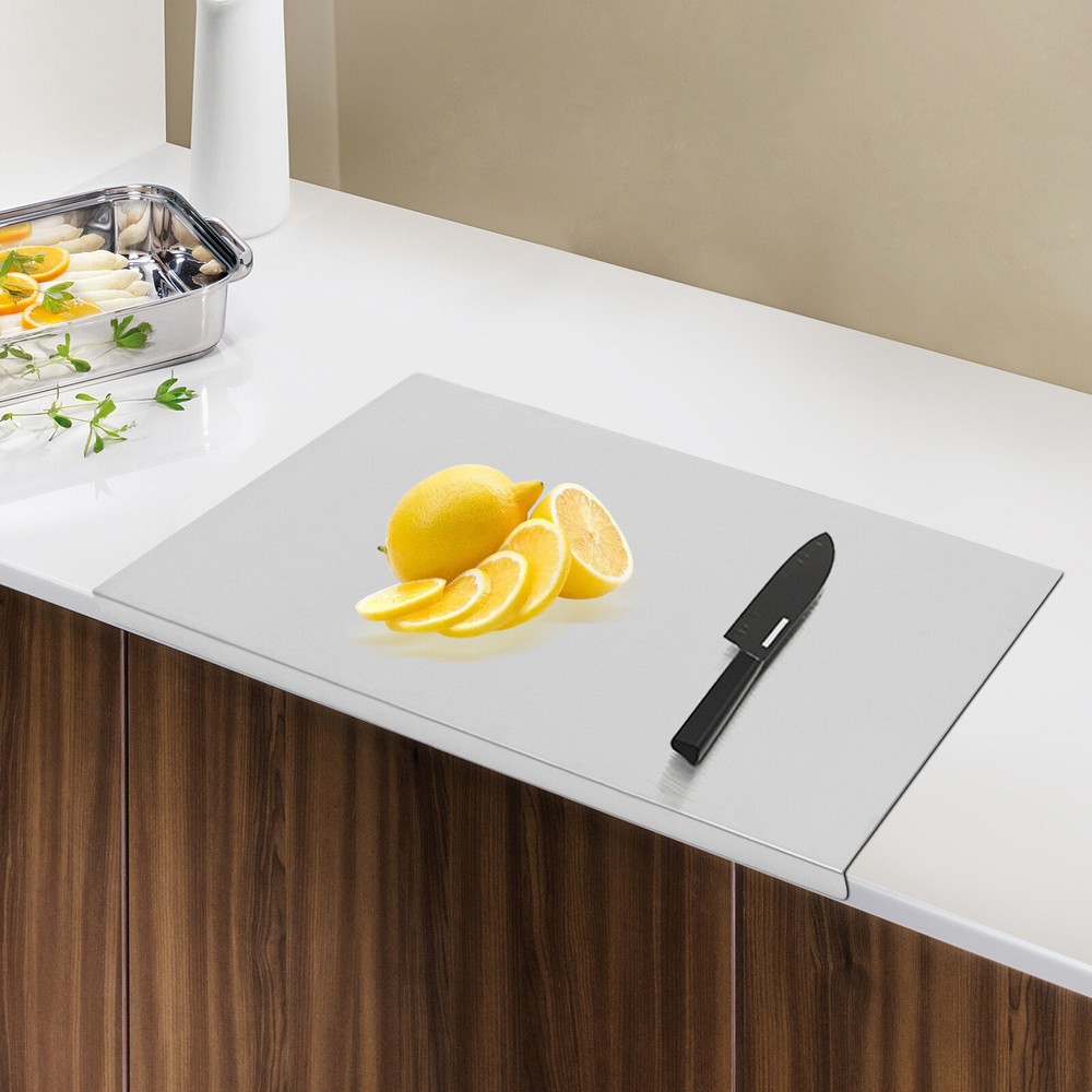 Cutting Board Kitchen Stainless Steel Chopping Board with Front Overhang new